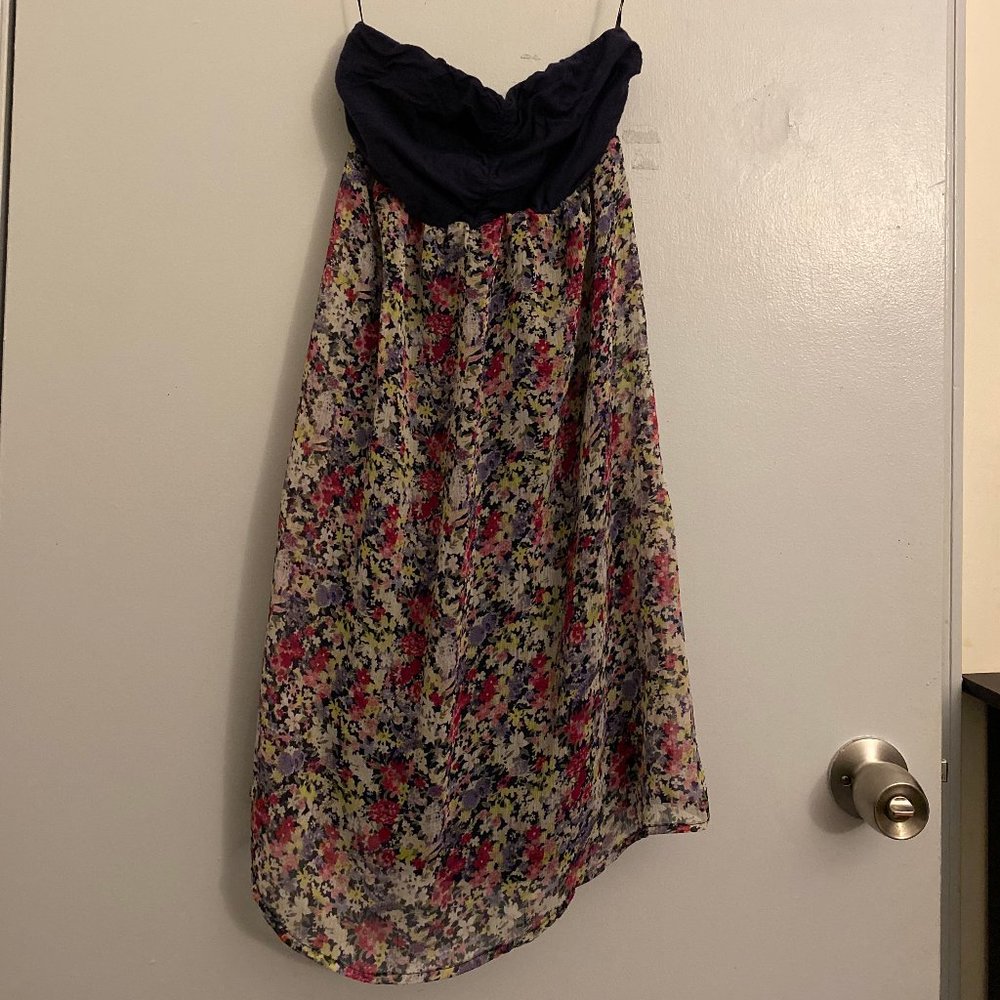 Strapless Floral Dress